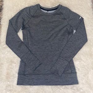 Nike golf crewneck sweatshirt grey size Small swoosh on sleeve side pocket